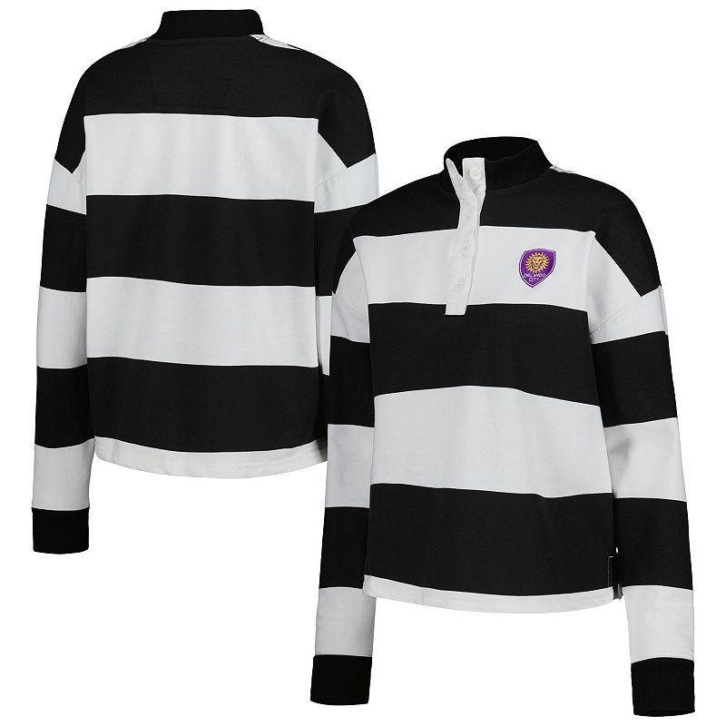 Womens Antigua  White Orlando City SC Radical Rugby Stripe Long Sleeve T-Shirt Product Image