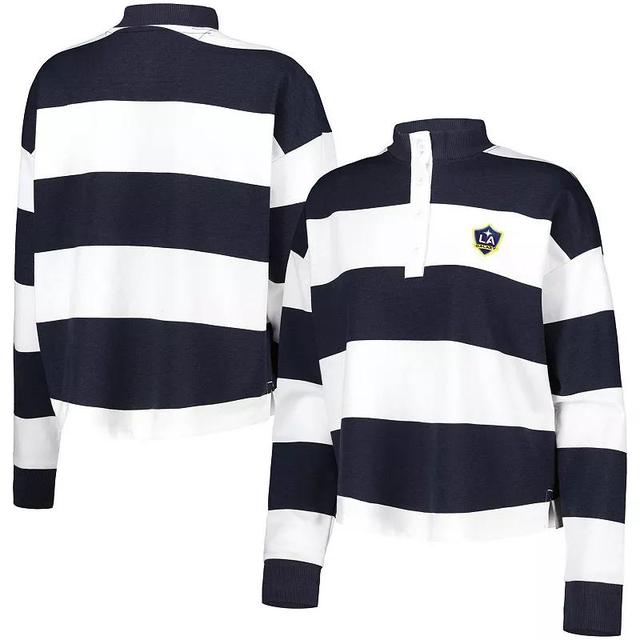 Womens Antigua  White LA Galaxy Radical Rugby Stripe Long Sleeve T-Shirt Product Image