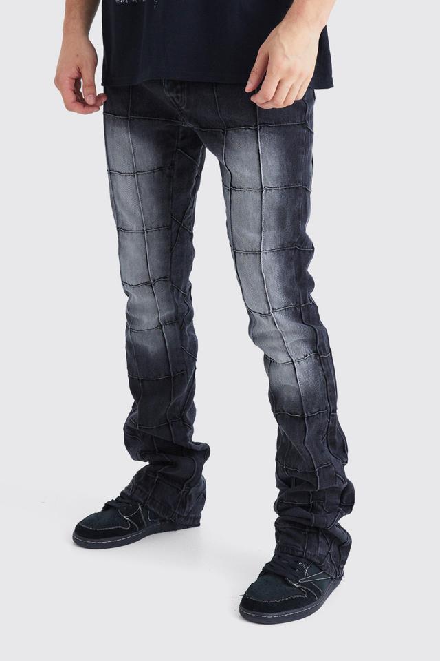 Tall Slim Rigid Flare Panelled Gusset Jean | boohooMAN USA Product Image