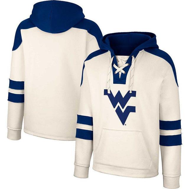 Mens Colosseum Cream West Virginia Mountaineers Lace-Up 4.0 Vintage Pullover Hoodie Product Image