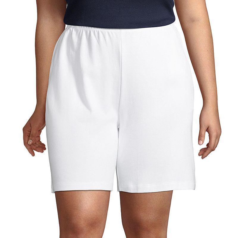 Plus Size Lands End Sport Knit Pull-On Shorts, Womens Product Image