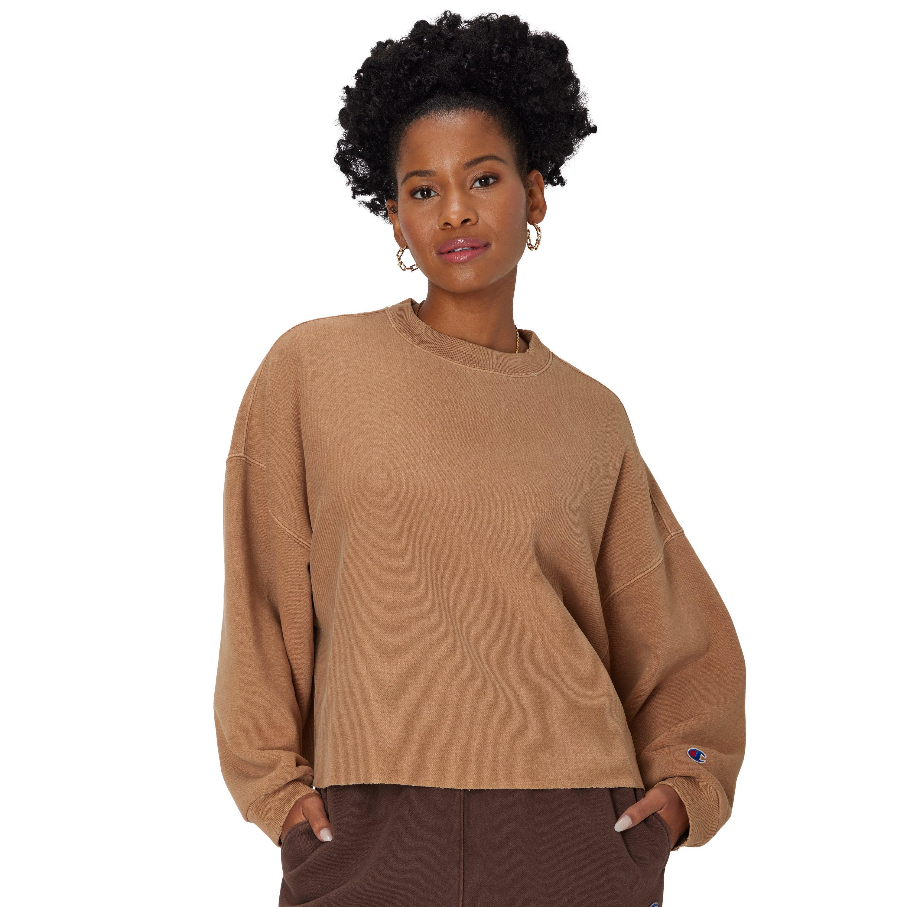 Womens Champion Reverse Weave Crewneck Sweatshirt, Vintage Wash, Dry Goods Time Capsule Briefly Brown 2X Product Image