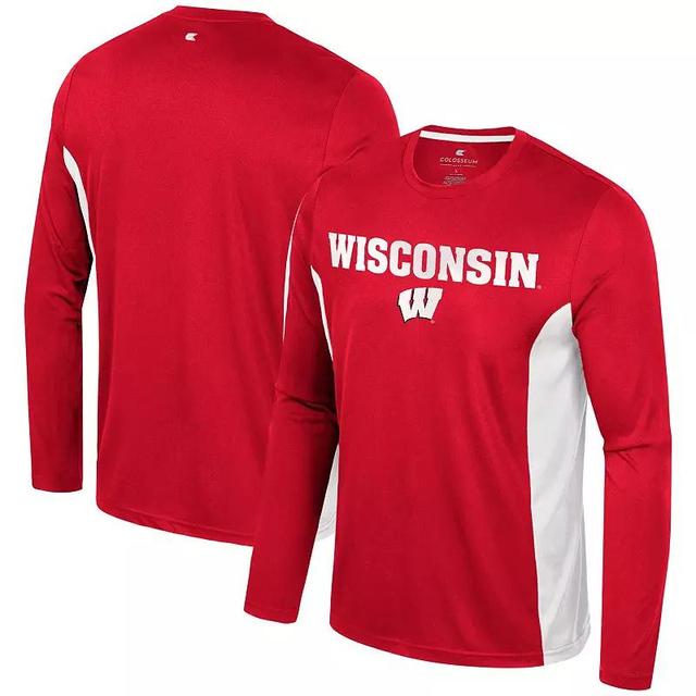 Mens Colosseum Wisconsin Badgers Warm Up Long Sleeve T-Shirt Product Image