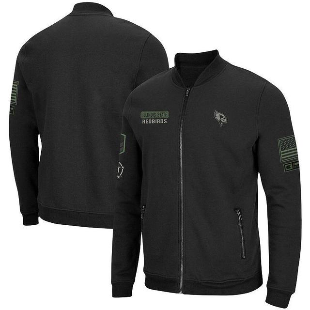 Mens Colosseum Black Illinois State Redbirds OHT Military Appreciation High-Speed Bomber Full-Zip Jacket Product Image