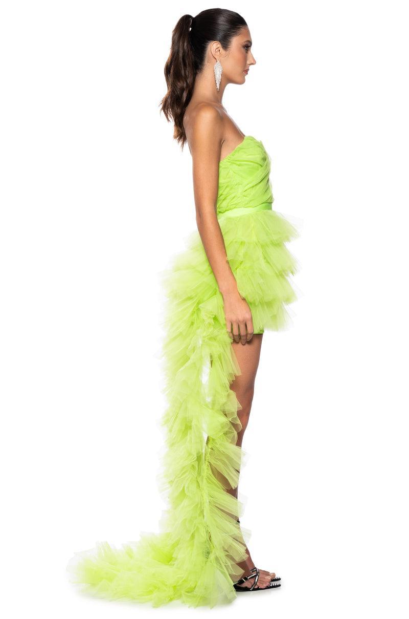 ON MY LEVEL TULLE HIGH LOW DRESS Product Image