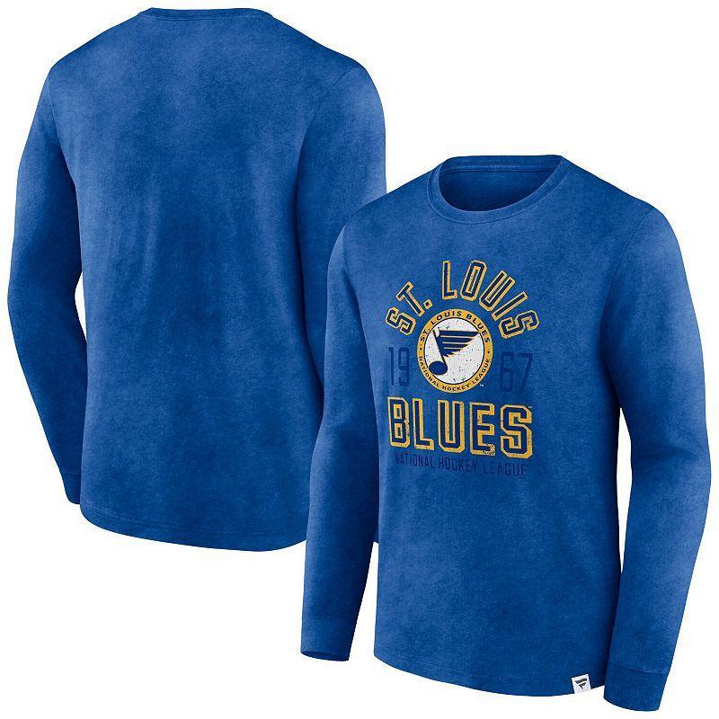 Mens Fanatics Branded Heather Blue St. Louis Blues Keep The Zone Long Sleeve T-Shirt Product Image