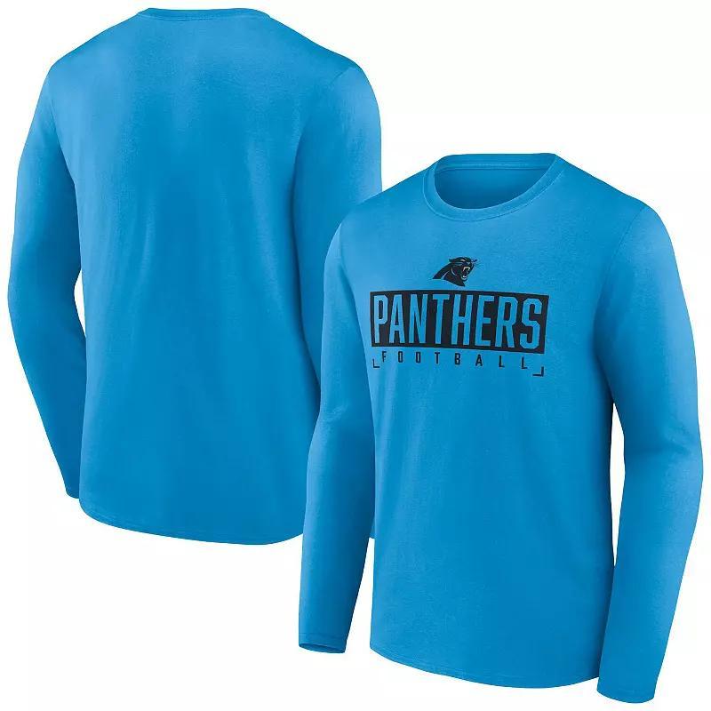 Mens Fanatics Branded Blue Carolina Panthers Big & Tall Wordmark Long Sleeve T-Shirt Product Image