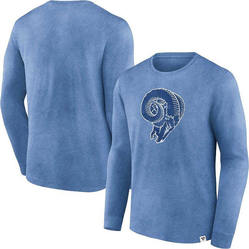 Mens Fanatics Heather Royal Distressed Los Angeles Rams Washed Primary Long Sleeve T-shirt Product Image