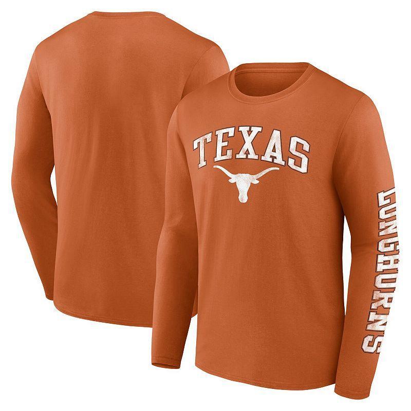 Mens Fanatics Branded Texas Orange Texas Longhorns Distressed Arch Over Logo Long Sleeve T-Shirt Product Image