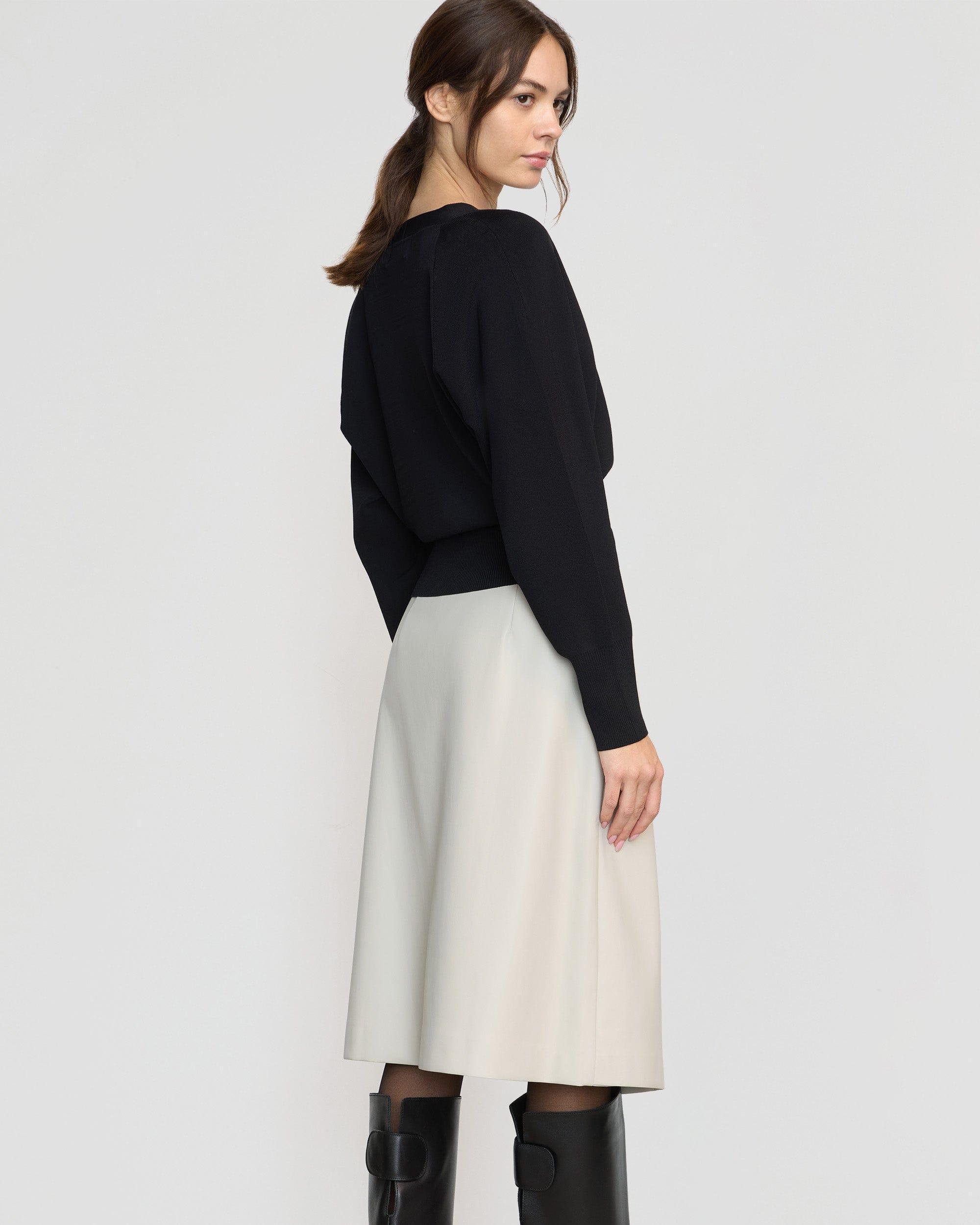 Alba Asymmetric Vegan Leather Skirt Product Image