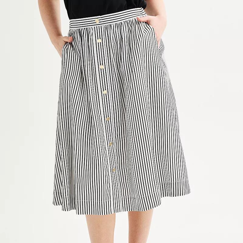 Womens Draper James Button Front Midi Skirt Product Image