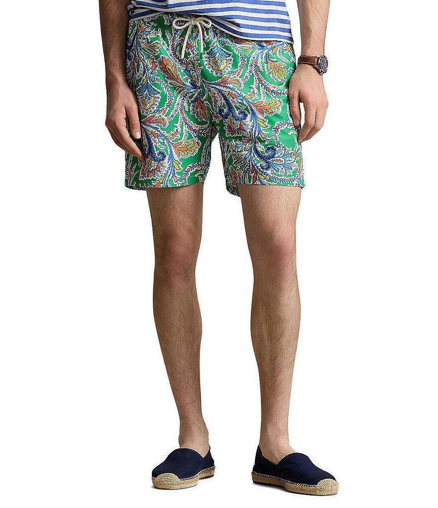 Polo Ralph Lauren Big & Tall Classic Fit Traveler Paisley Printed 6.5#double; Inseam & 7.5#double; Inseam Swim Trunks Product Image