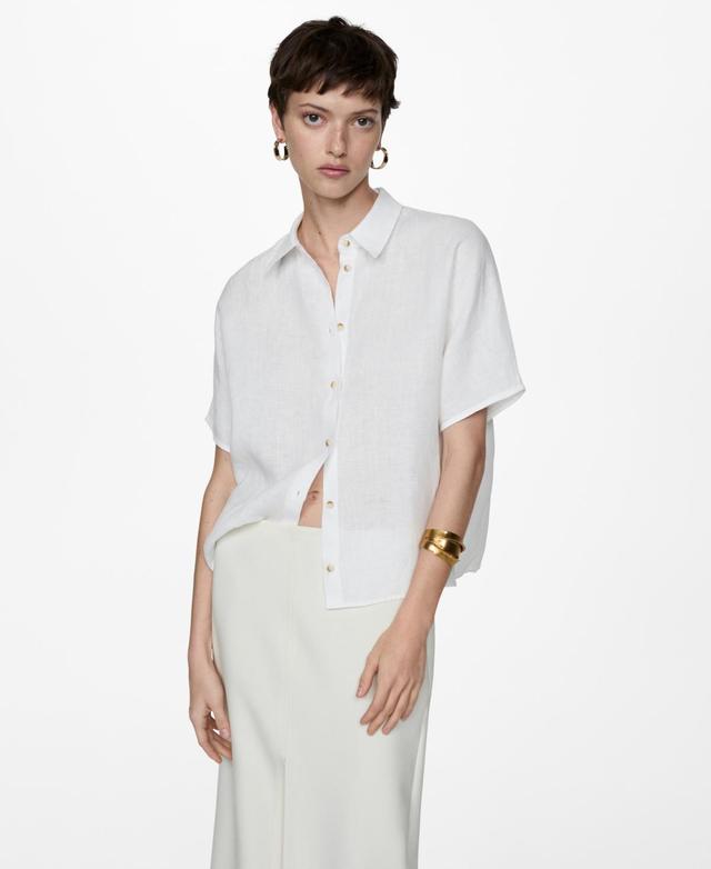 Mango Womens Linen 100% Shirt Product Image