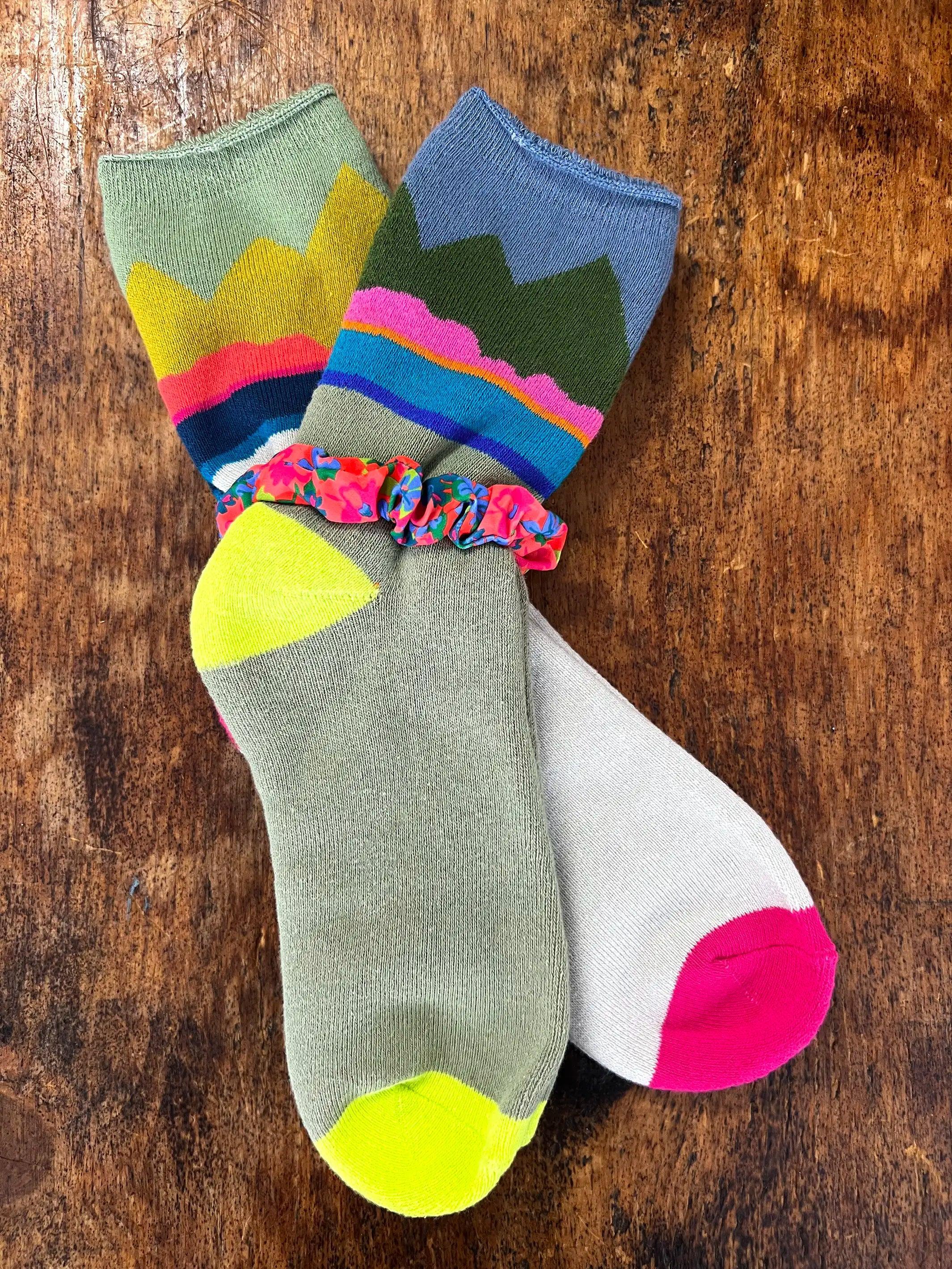 Icon Roll Top Socks, Set of 2 - Mountains Product Image