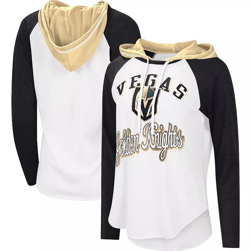 Womens Starter White/Black Vegas Golden Knights MVP Raglan Hoodie T-Shirt Product Image