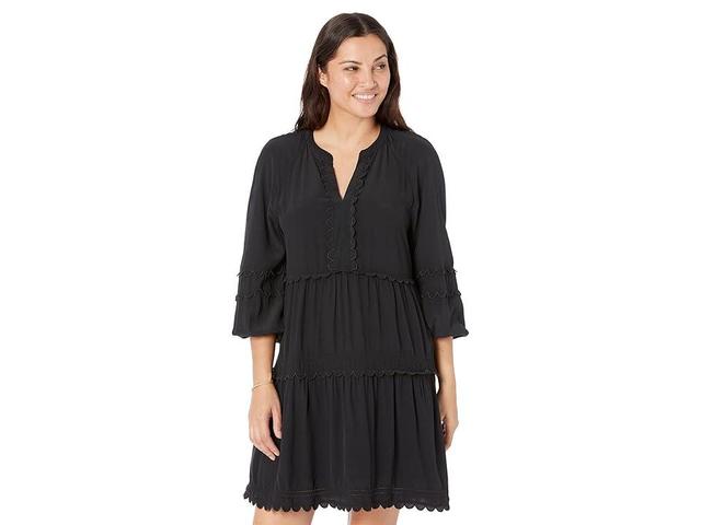 Vineyard Vines Scalloped Tiered Dress (Jet ) Women's Clothing Product Image