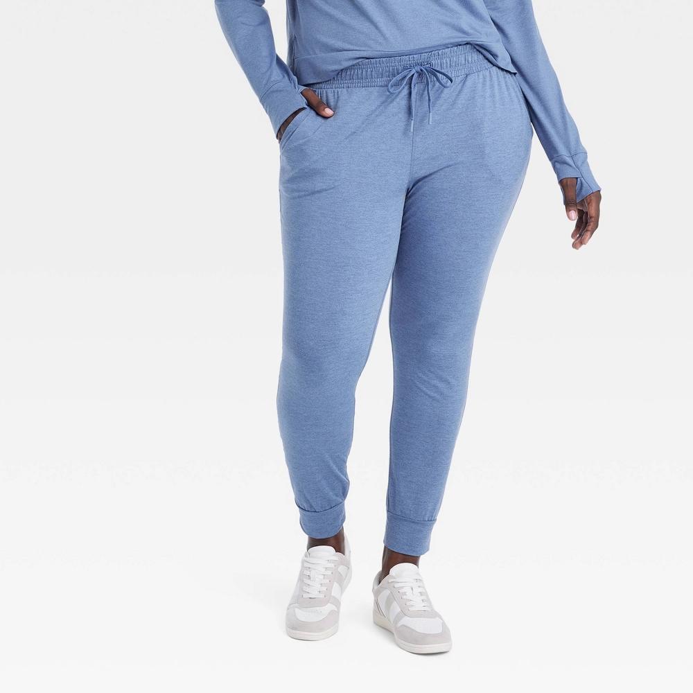 Womens Soft Stretch Mid-Rise Joggers - All In Motion Heathered Blue Product Image