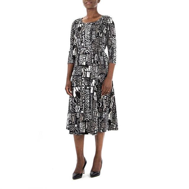 Womens Nina Leonard Sylvia Print Midi Dress Multicolor Product Image