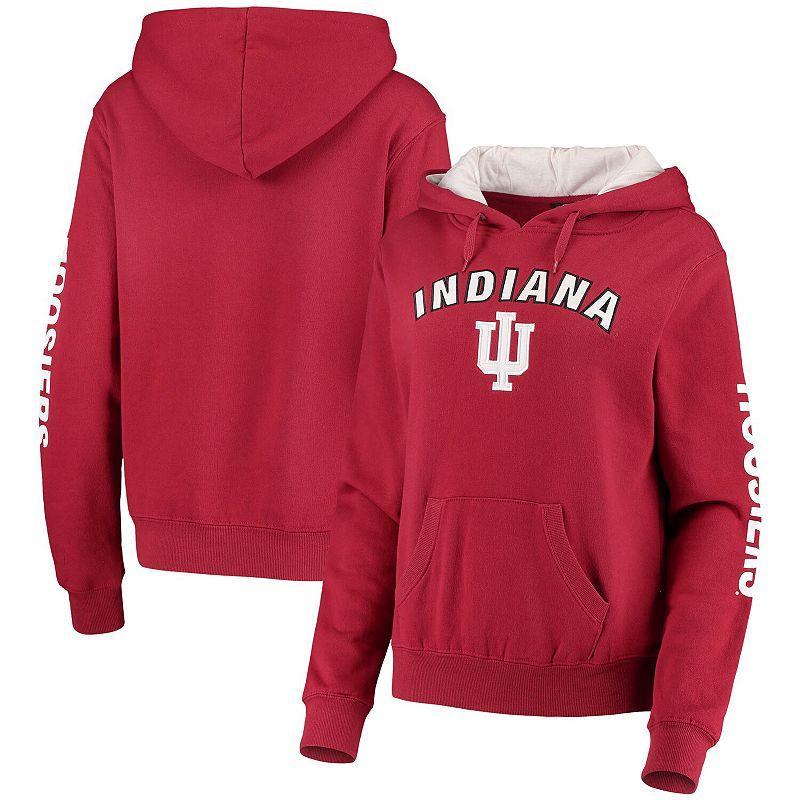 Womens Colosseum Crimson Indiana Hoosiers Loud and Proud Pullover Hoodie Product Image