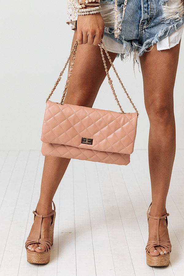 Graceful Gala Quilted Clutch In Blush Product Image