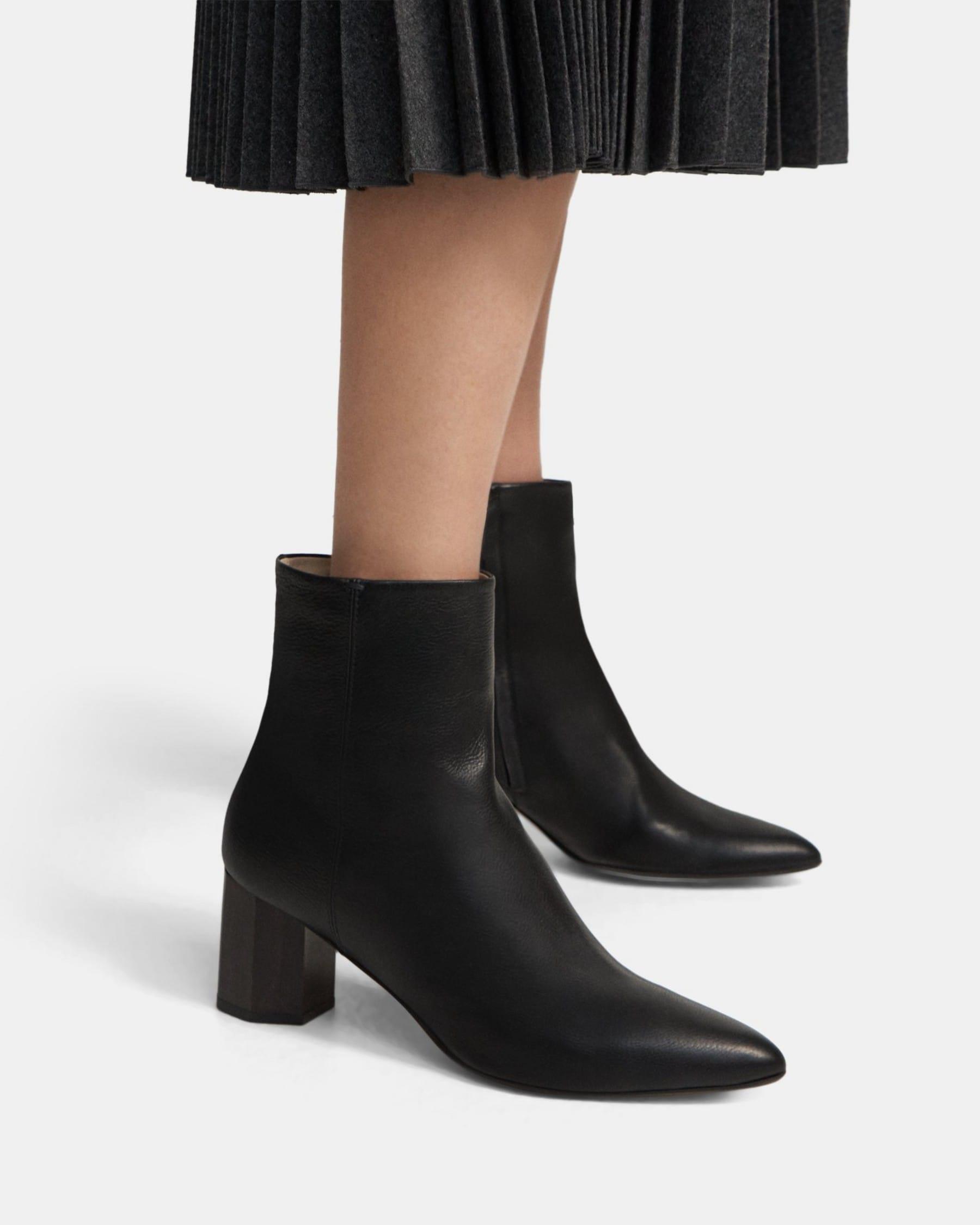 Ankle Bootie in Leather Product Image