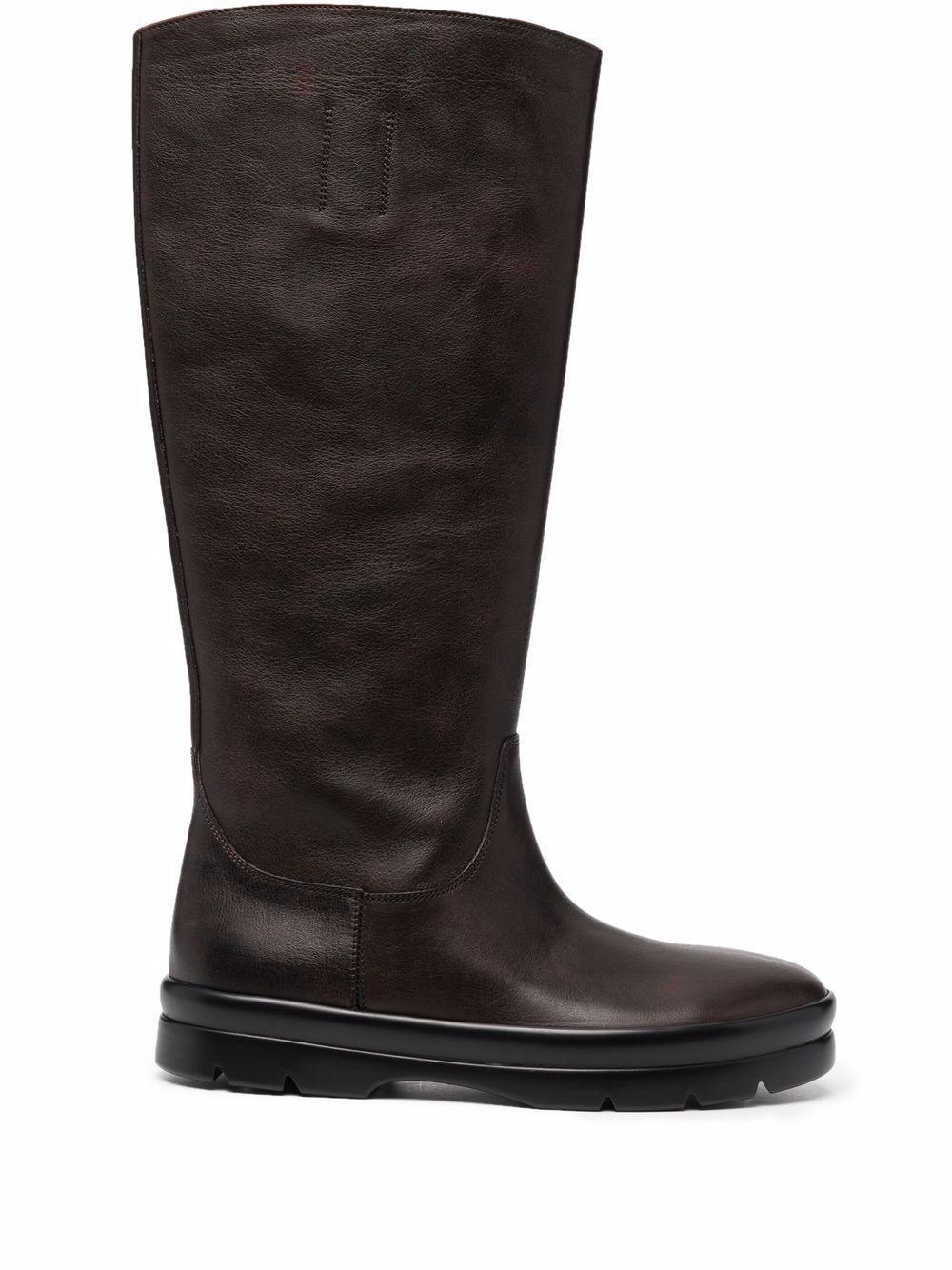 Knee-length Leather Boots In Brown product image