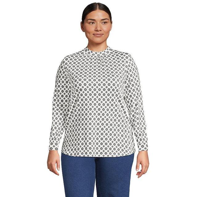 Plus Size Lands End Gathered Mockneck Top, Womens Product Image