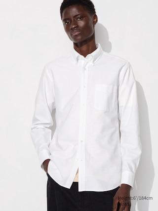 Mens Oxford Slim-Fit Shirt Off White Medium UNIQLO US Product Image