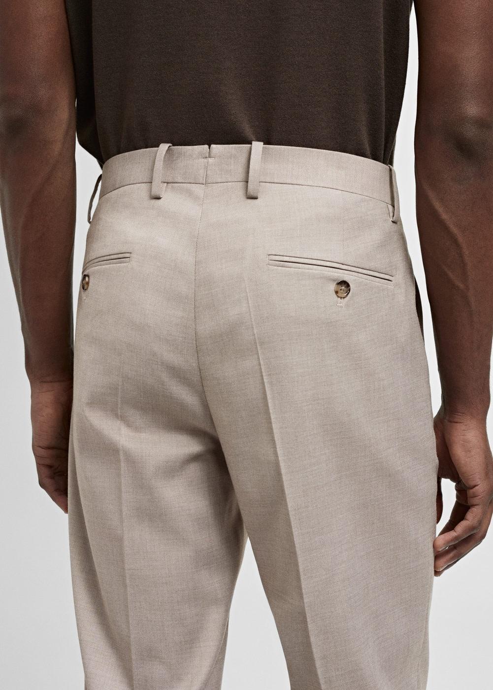 MANGO MAN - Stretch fabric slim-fit suit pants beigeMen Product Image