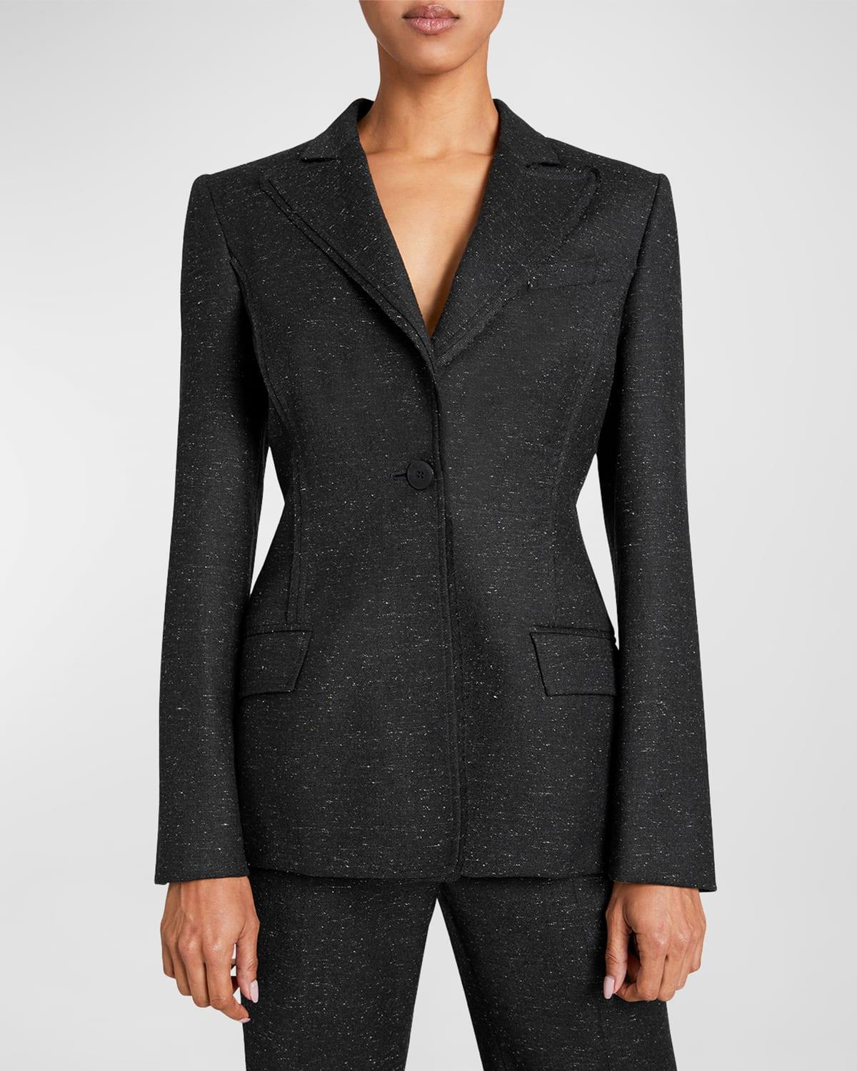 Womens Single-Breasted Wool-Blend Blazer Product Image