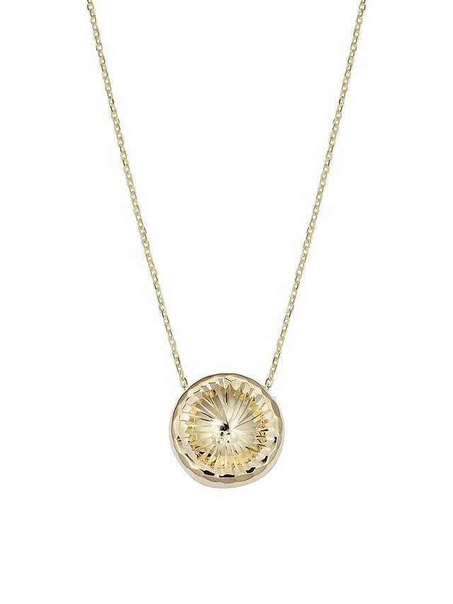 Womens 14K Yellow Gold Sunburst Round Necklace Product Image