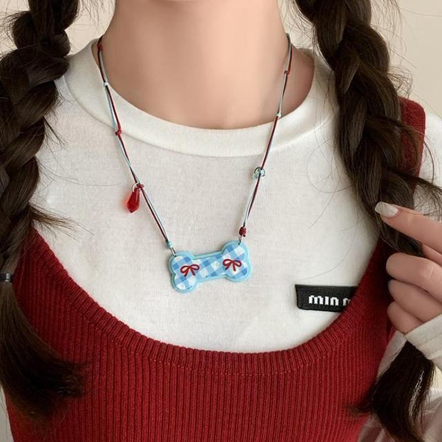 Cartoon Pendant Beaded Layered Necklace Product Image