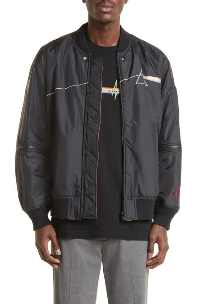 UNDERCOVER The Dark Side Of The Moon-print Bomber Jacket In Black Product Image