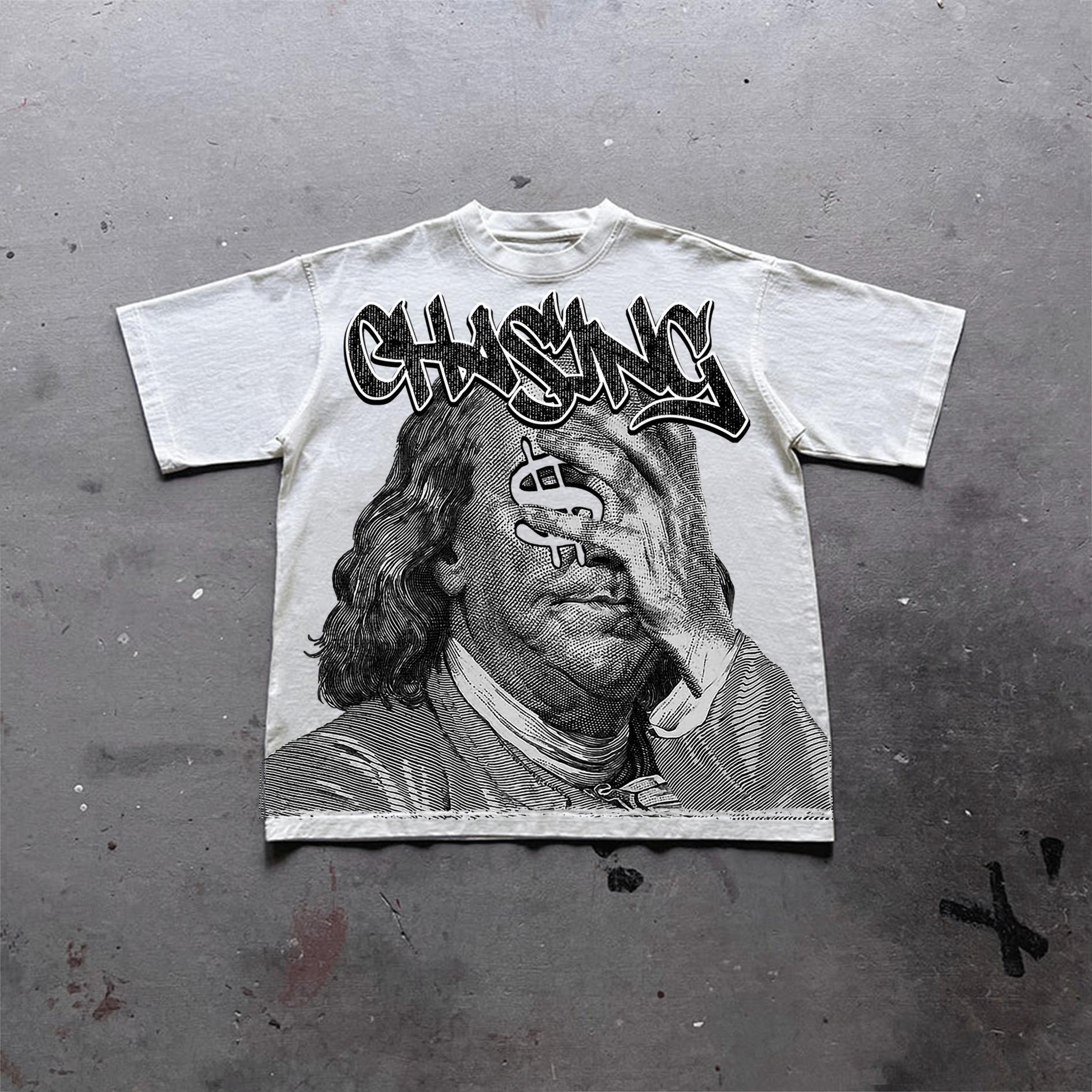 Vintage Chase Money Graphic Print Cotton T-Shirt Product Image