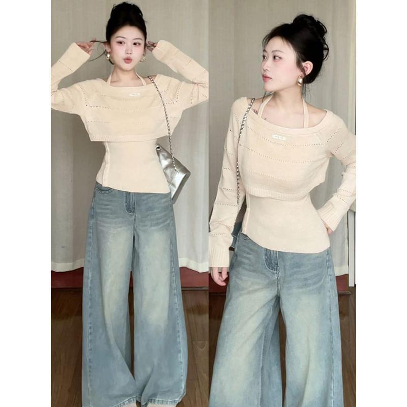 High Rise Washed Wide Leg Jeans Product Image