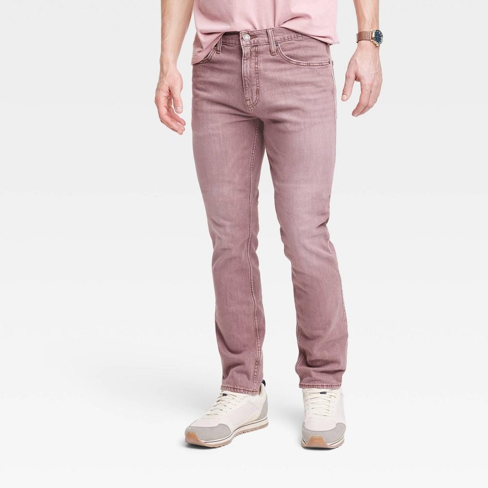 Mens Lightweight Colored Slim Fit Jeans - Goodfellow & Co Light Red 33x30 Product Image