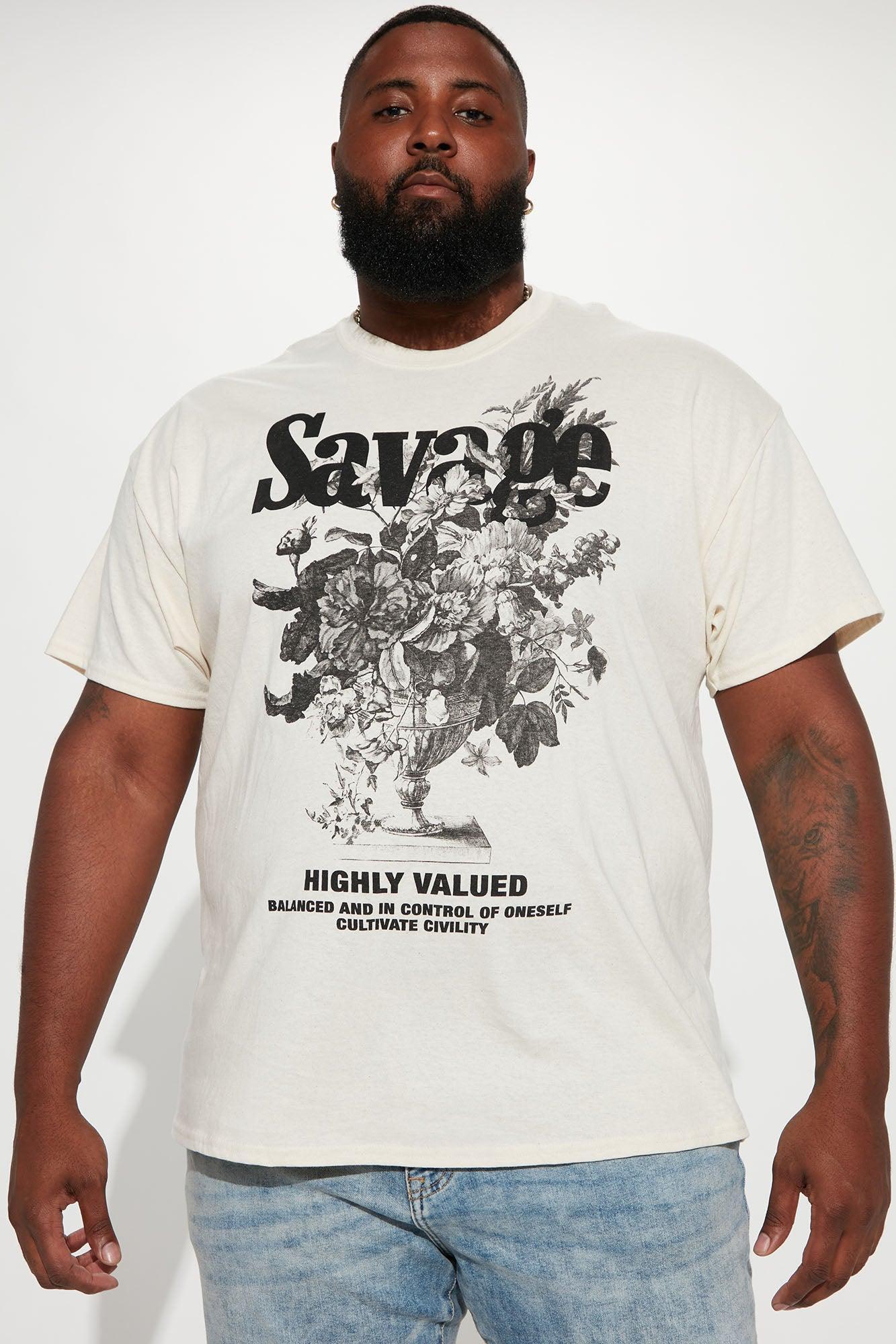 Savage Flora Short Sleeve Tee - Cream Product Image