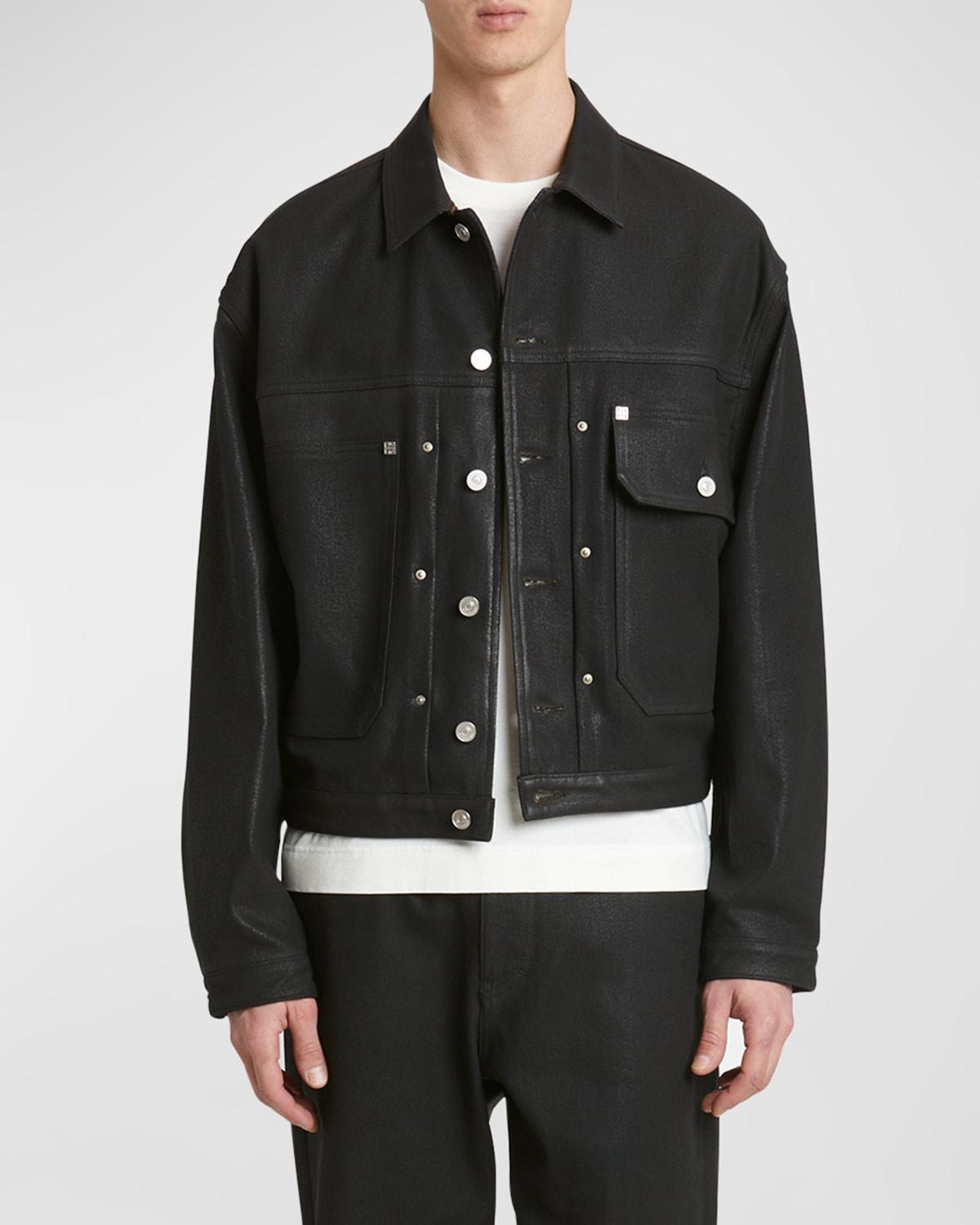 Mens Coated Denim Trucker Jacket Product Image