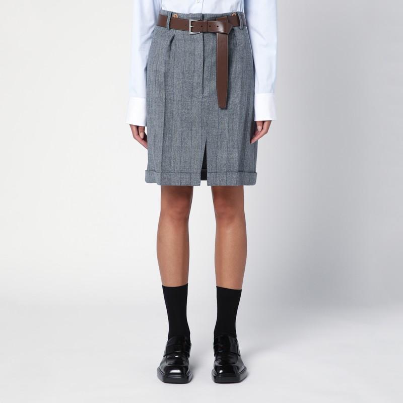 Mini Skirt With Belt In Gray Product Image