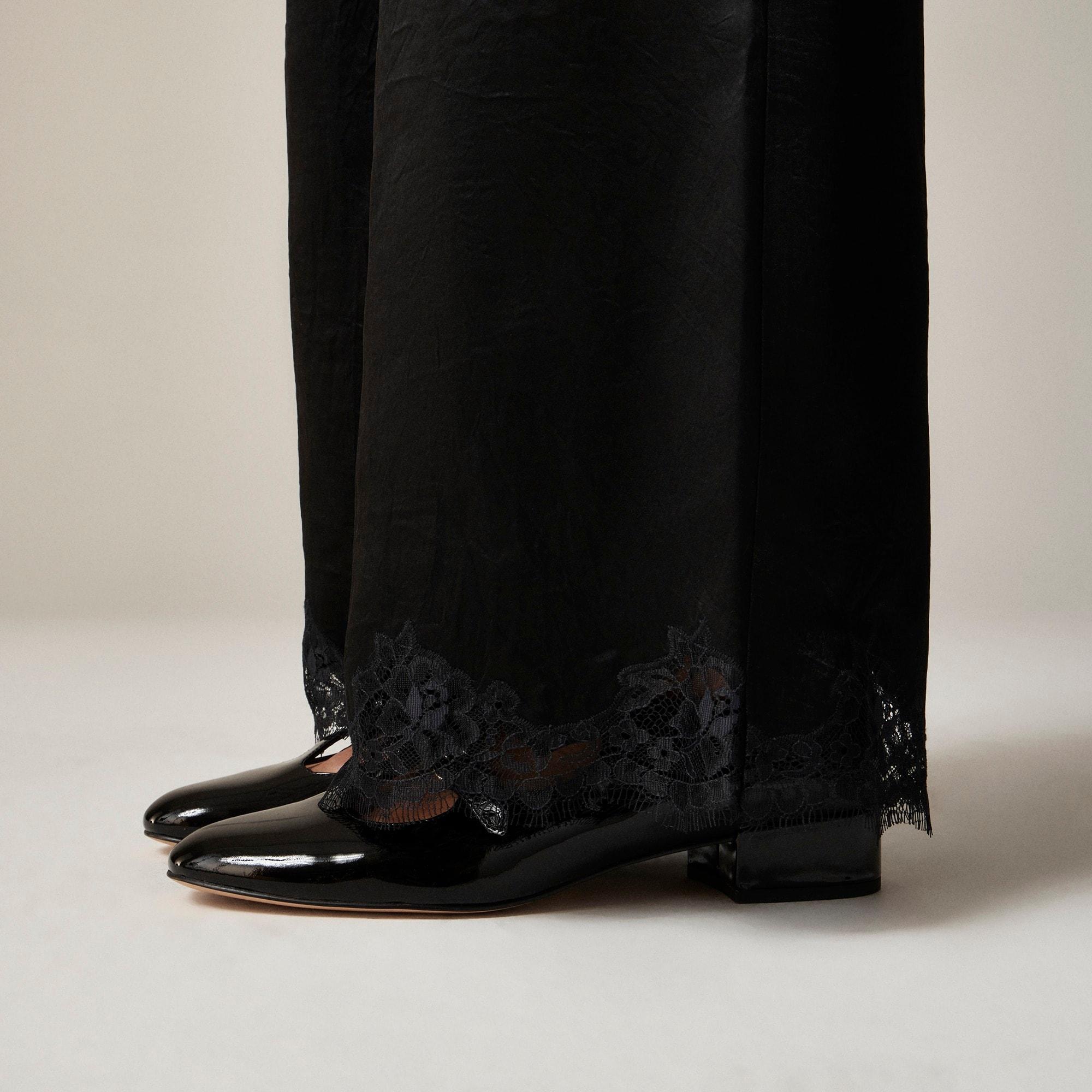 Stratus lace-trim pant in textured satin Product Image