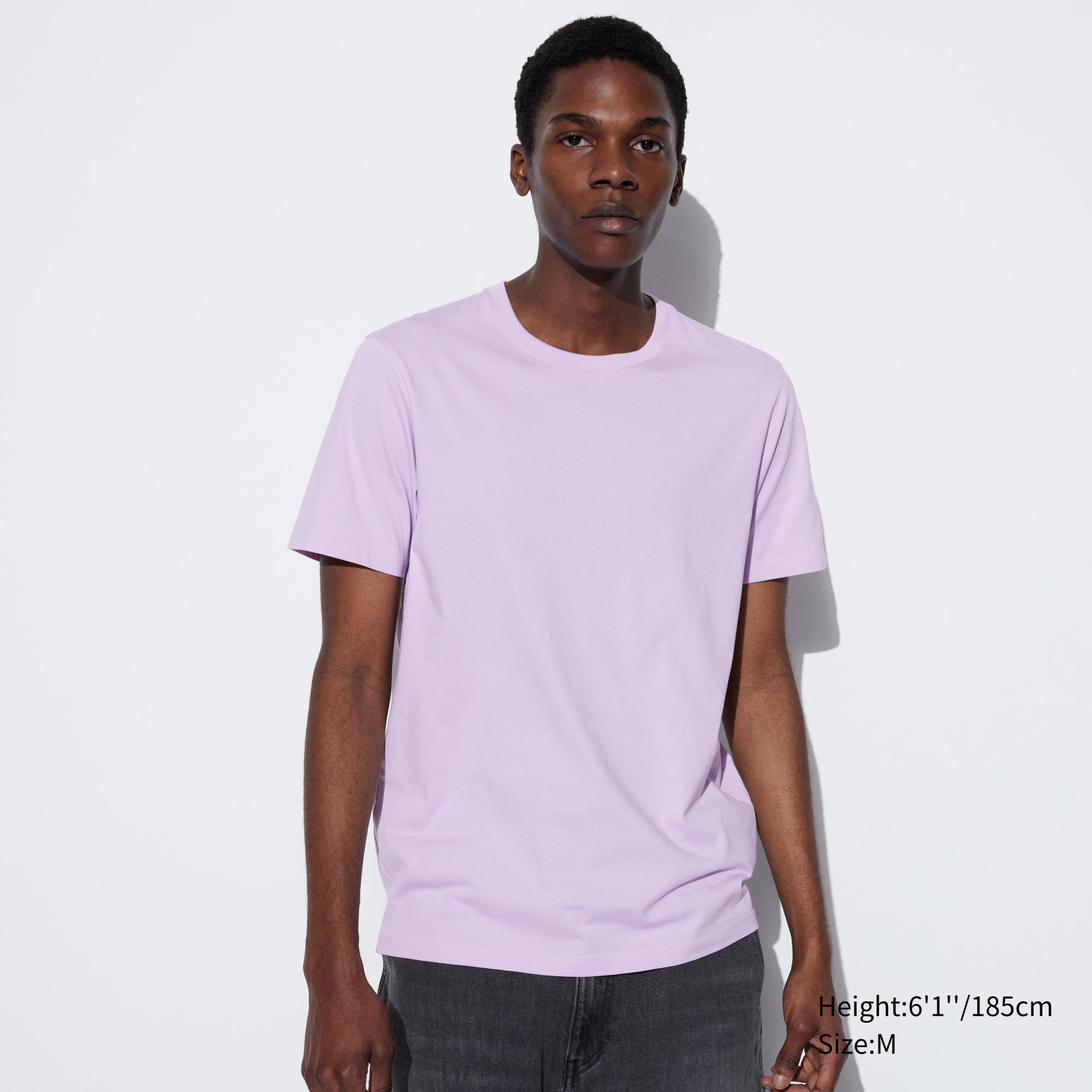 Mens Supima Cotton Crew Neck T-Shirt Purple Large UNIQLO US Product Image