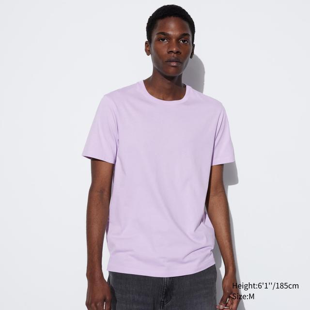 Mens Supima Cotton Crew Neck T-Shirt Purple XS UNIQLO US Product Image