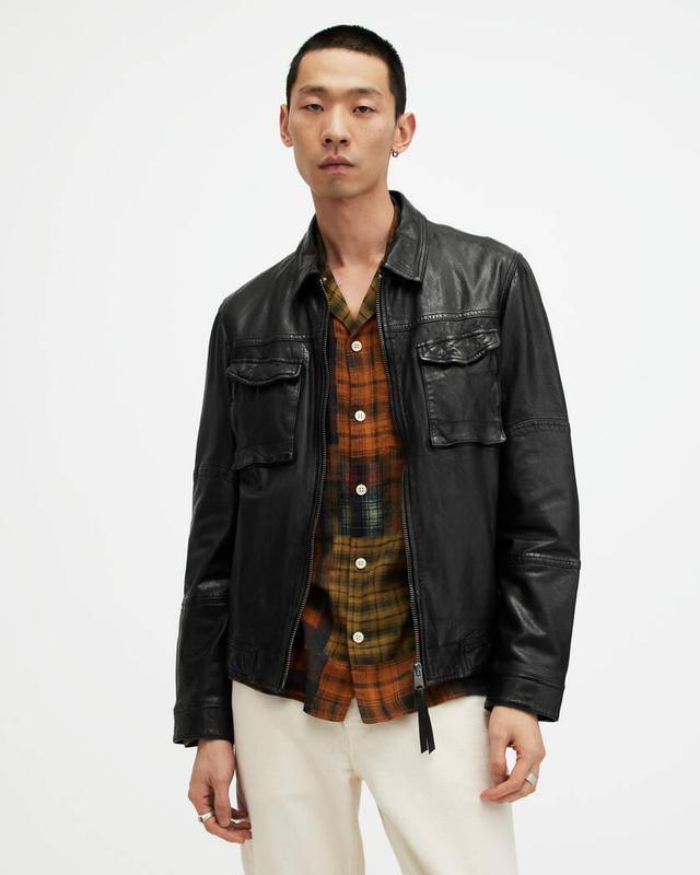 Whilby Zip Up Lightweight Leather Jacket Product Image