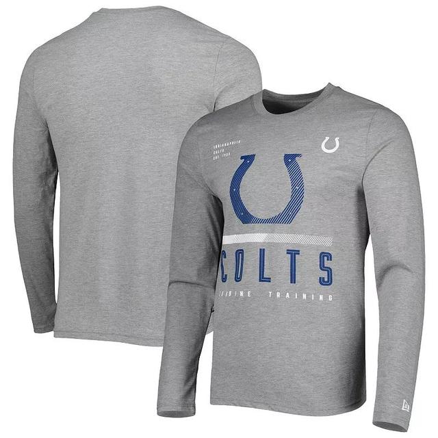 Mens New Era Heathered Gray Indianapolis Colts Combine Authentic Red Zone Long Sleeve T-Shirt Product Image