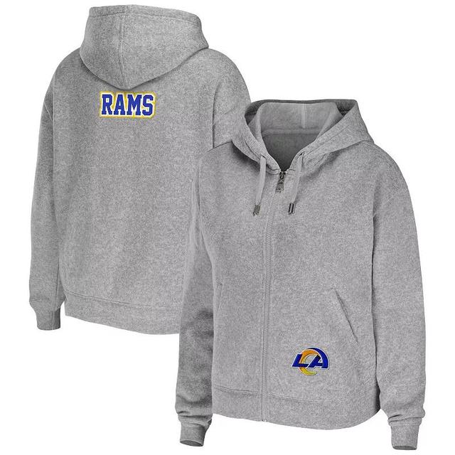 Womens WEAR by Erin Andrews Heathered Gray Los Angeles Rams Team Full-Zip Hoodie Product Image