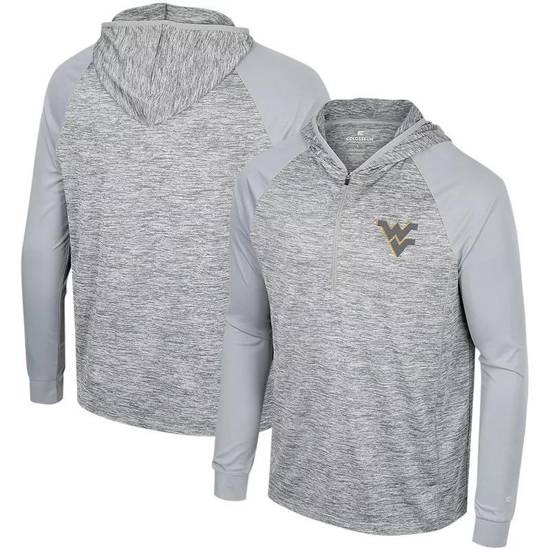 Mens Colosseum Gray Washington Huskies Cybernetic Raglan Quarter-Zip Hooded Top Product Image