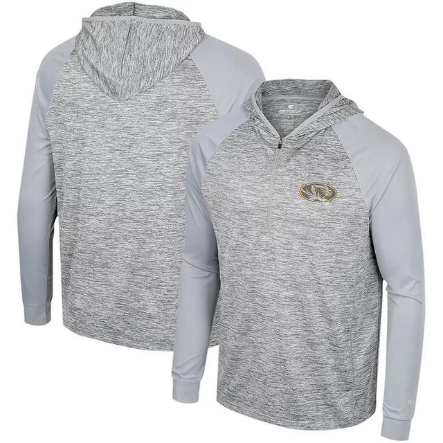 Mens Colosseum Gray Missouri Tigers Cybernetic Raglan Quarter-Zip Hooded Top Product Image