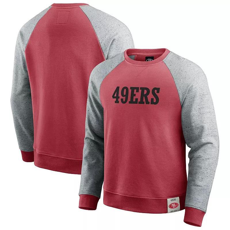 Mens Darius Rucker Collection by Fanatics Heather Gray/Scarlet San Francisco 49ers Colorblock Pullover Sweatshirt Product Image