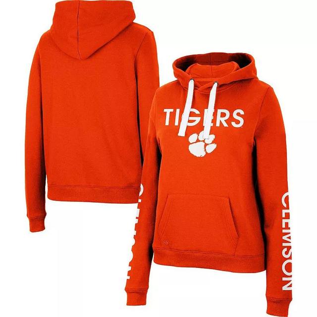 Womens Colosseum Clemson Tigers 3-Hit Pullover Sweatshirt Product Image