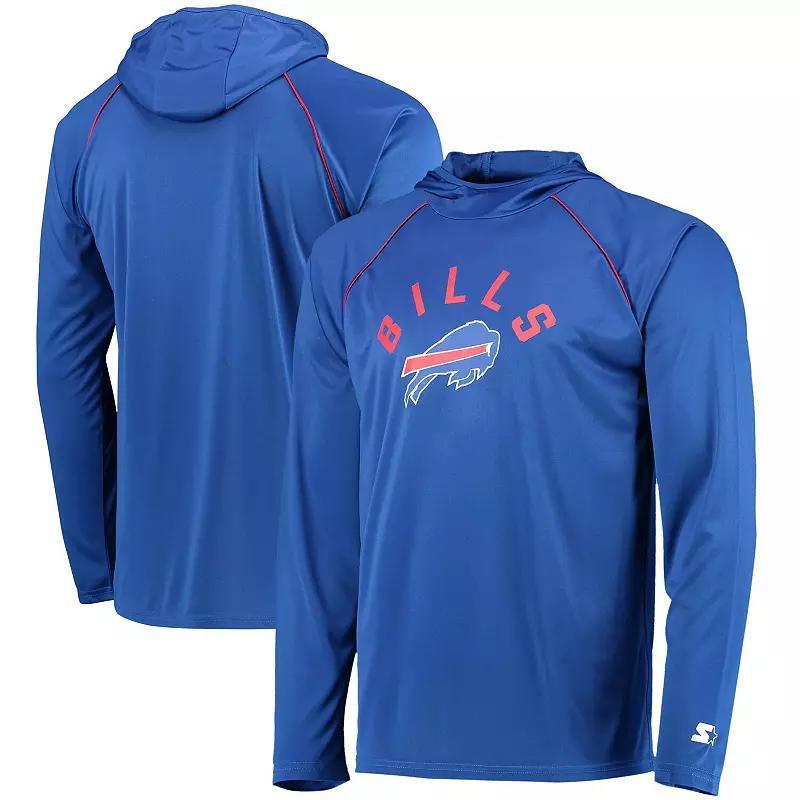 Mens Starter Royal Buffalo Bills Raglan Long Sleeve Hoodie T-Shirt Product Image